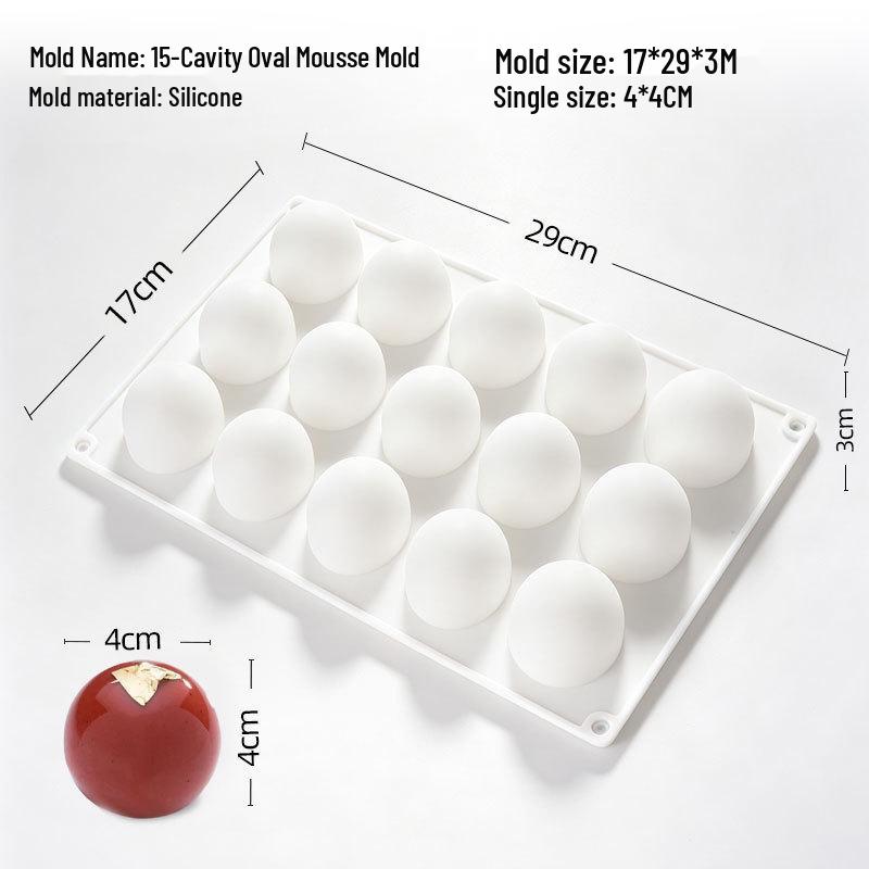 Handmade Silicone 3D Mousse and Chocolate Mold for Round Desserts, Available In Small and Large Sizes