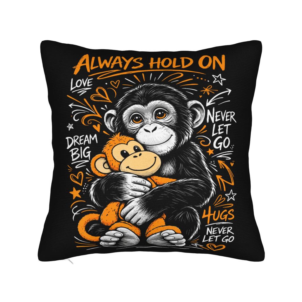 Team Punch Baby Monkey Punch Pillow Cover Novelty Pillow Case For Chair Sofa Home Decor Soft Cushion Cover Gift