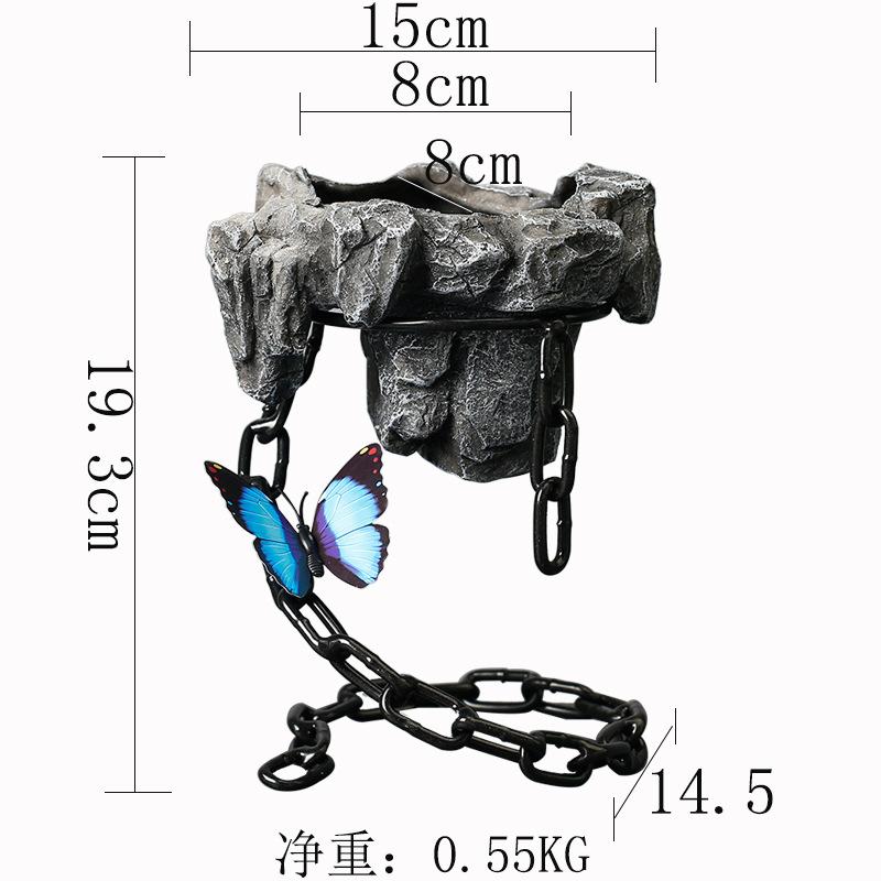 Wrought Iron Hanging Ornament Iron Chain Suspension Home Living Room Decoration Wenzhu Succulent Moss Ball Landscaping Basin