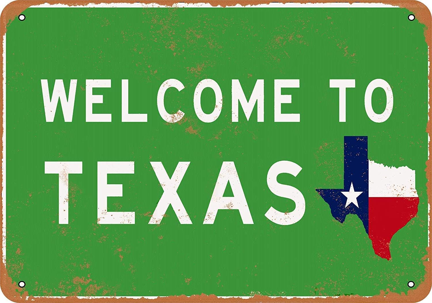 

PioujwWelcome to Texas Metal Sign Vintage Look Garage Man Cave Retro Wall Decor Metal Tin Sign 20x30cm（7.8x11.8inch）