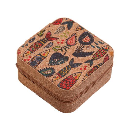 Retro Jewelry Case Portable Travel Jewelry Box Small Jewelry Organizer with Removable Divider Hooks for Earrings Rings Necklaces