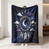 1pc Bohemian Star-moon Cloud-thunder Feather-patterned Flannel Blanket and Comfortable Lunch Breaks  Casual Gift Blanket