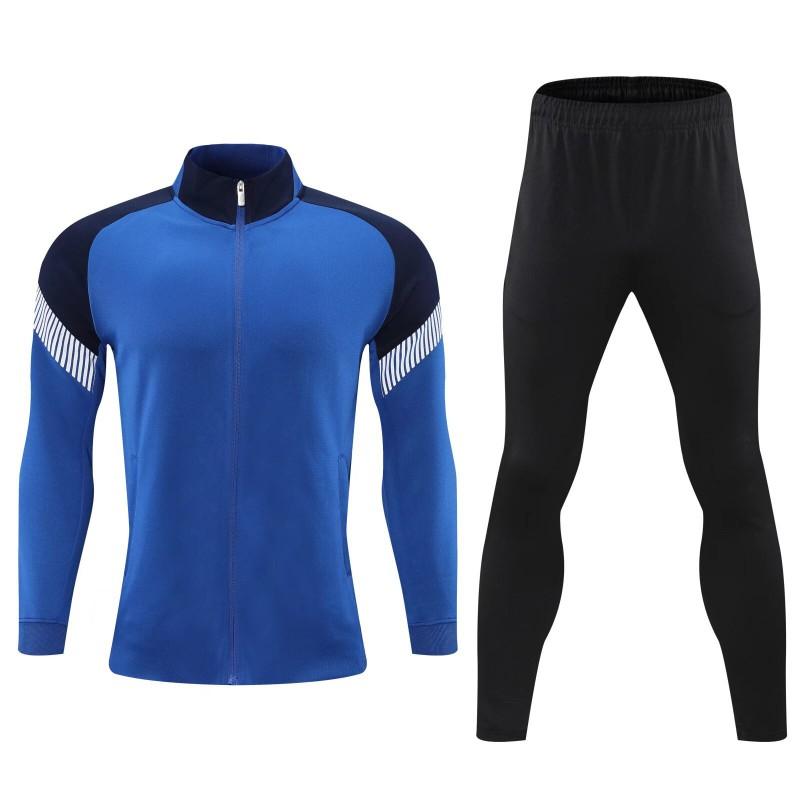 Adult Kids Long Sleeve Soccer Training Kit Uniforms Pre-Match Warm-Up Jersey Set