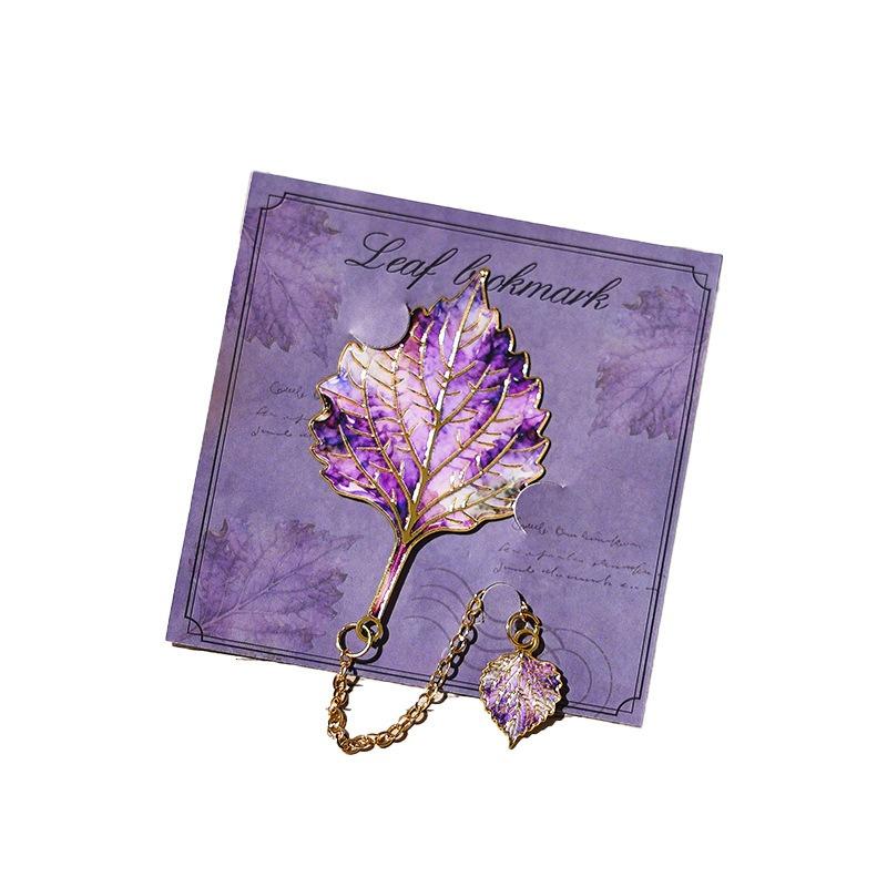 Leaf Shape Metal Bookmark Retro Elegant Vintage Book Clip Chinese Style Classical High Appearance Cultural Creative Souvenir