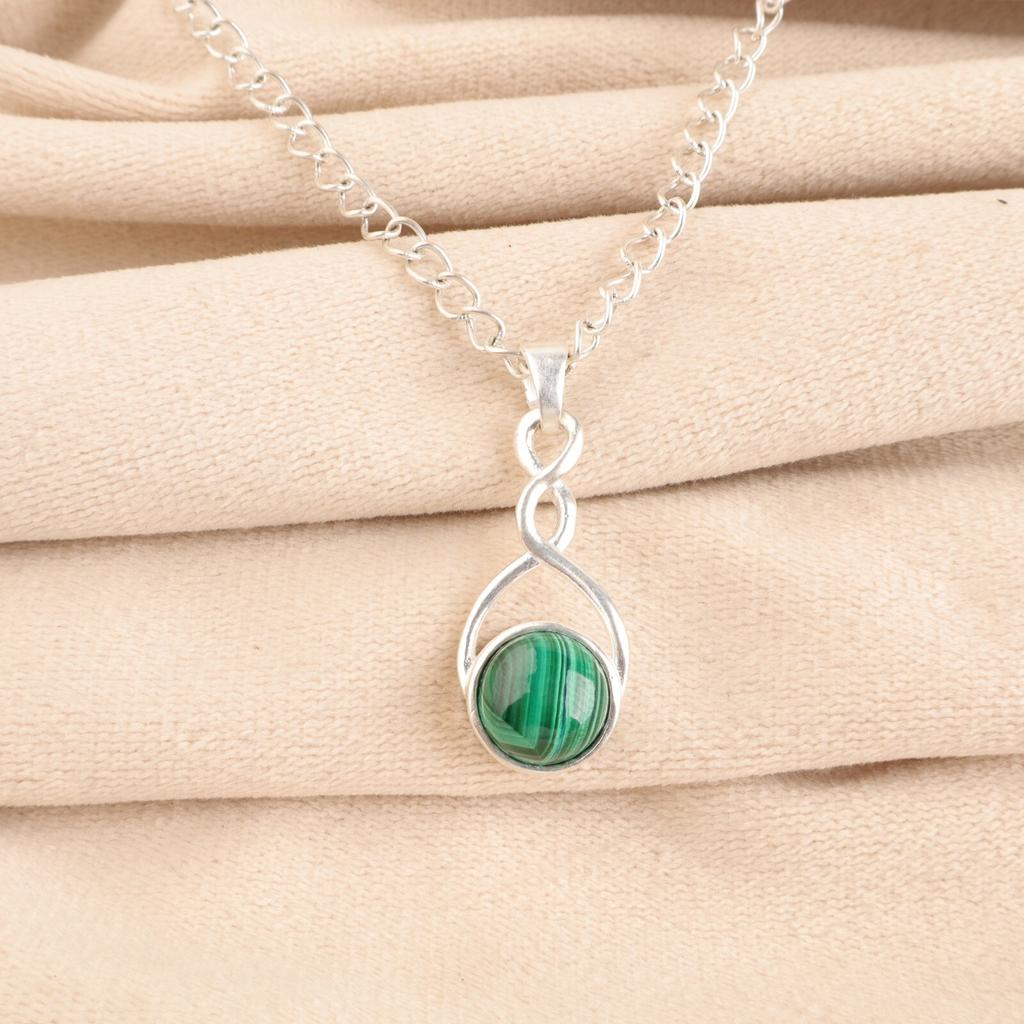 Malachite Gemstone 925 Sterling Silver Jewelry Handcrafted Pendant Gift For Wife CP-25-26