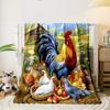 Rooster and Chickens On Farm Scene Print Blanket Soft and Cozy Perfect for the Living Room Bed Sofa or a Nap,gift