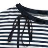 European American Retro Style Bow-Decorated One-Shoulder Striped Women's Hoodie
