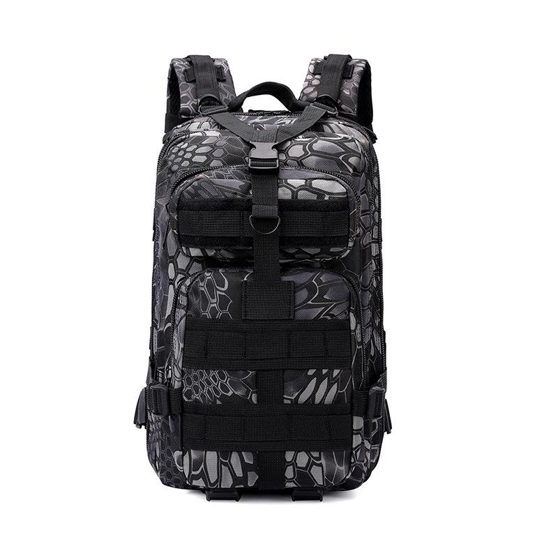 Camouflage 3P Tactical Backpack: Small Outdoor & Travel Bag with Shoulder Strap for Backpacking & Mountaineering