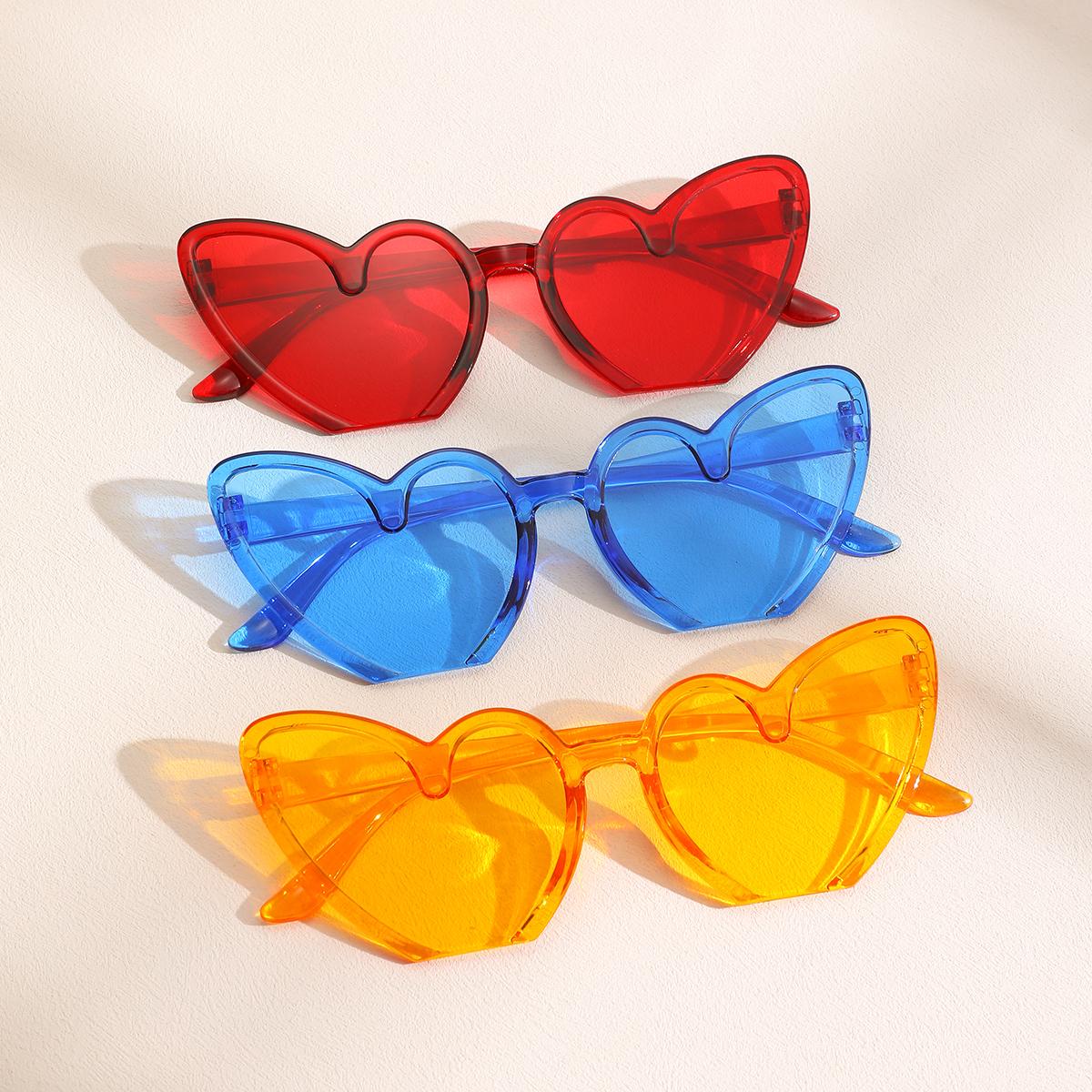 

3PCS Dopaamine Heart Frame Fashion Glasses Suitable for Daily Wear Driving Photography Parties