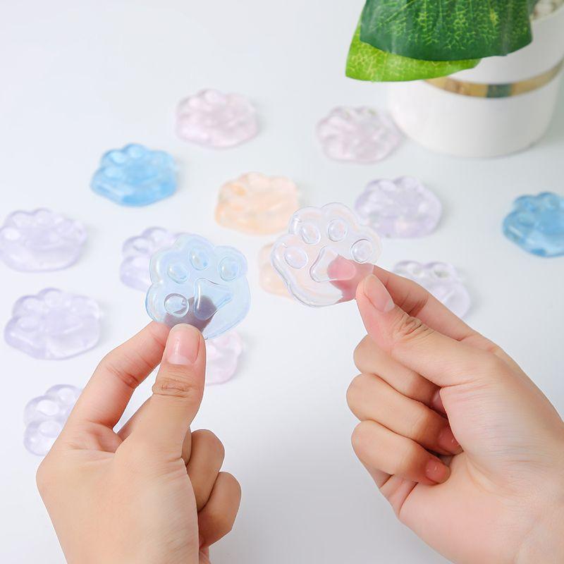 5/10/20 Stück Kawaii Katzenpfoten Klebrige Quetschspielzeuge Weiche, realistische Gelee-Glitzer-Katzenpfoten Transparente Quetschspielzeuge Kinder Erwachsene Geschenke