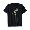 Microphone Retro Style Vintage T Shirt Vintage Stretched Casual Versatile Streetwear Top For Everyday Wear Fashion