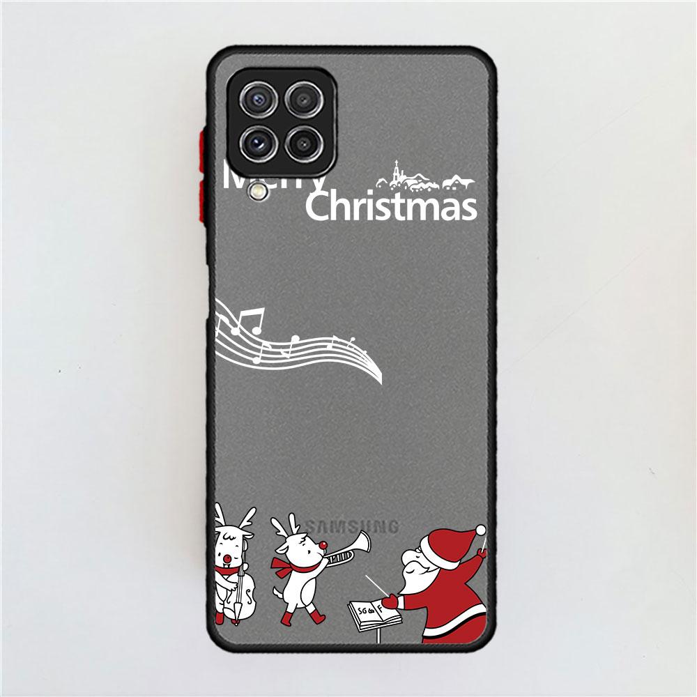 Cute Cartoon Doll Christmas Matte Case For Samsung Galaxy A52 A12 A51 A32 A21s A71 A32 5G A12 A22 A53 A70 A50 Hard Phone Shell