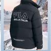 FILA Loose Casual Hooded Logo Simple Long Sleeve Down Jacket Unisex Outerwear Black F11U249902F-BK