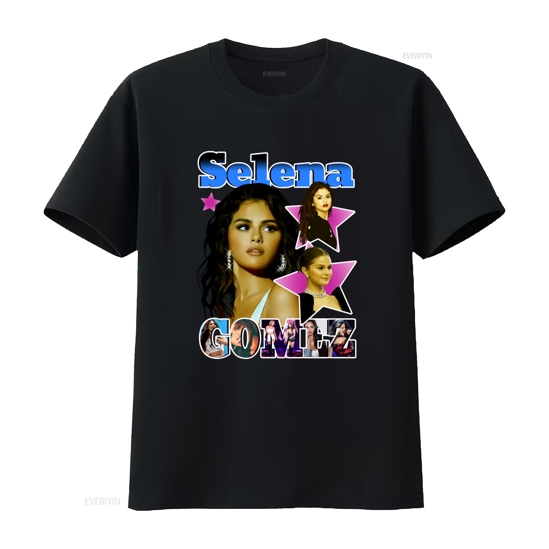 

Selena Gomez Cotton T Shirt for S 4XL FR920 vintage Washed Soft designer clothes streetwear Unisex Casual Versatile Stretched 4XL