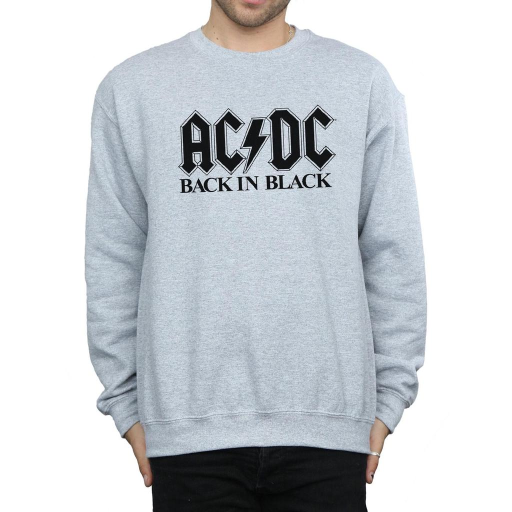 AC/DC Mens Back In Black Logo Sweatshirt