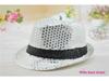 Children's Two-Color Striped Sequined Performance Jazz Hat