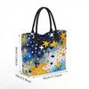  Watercolor Star Print Casual Tote Bag Large Capacity Daily Shoulder Handbag for Women 