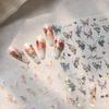 TENSOR Elegant Butterfly Ice Transparent Nail Art Stickers - Aurora Crushed Glass Effect (Model M-871)