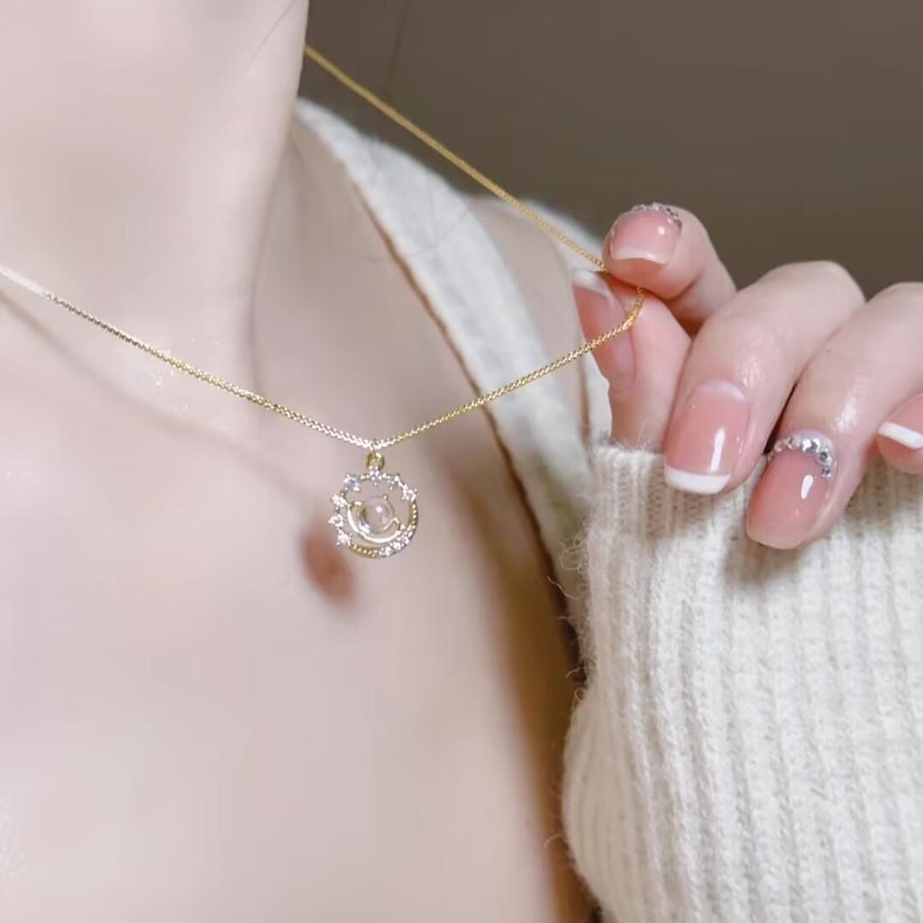 Dream Planet Cosmic Astronomical Ball Saturn Necklace Globe Colored Pendant Vintage Premium