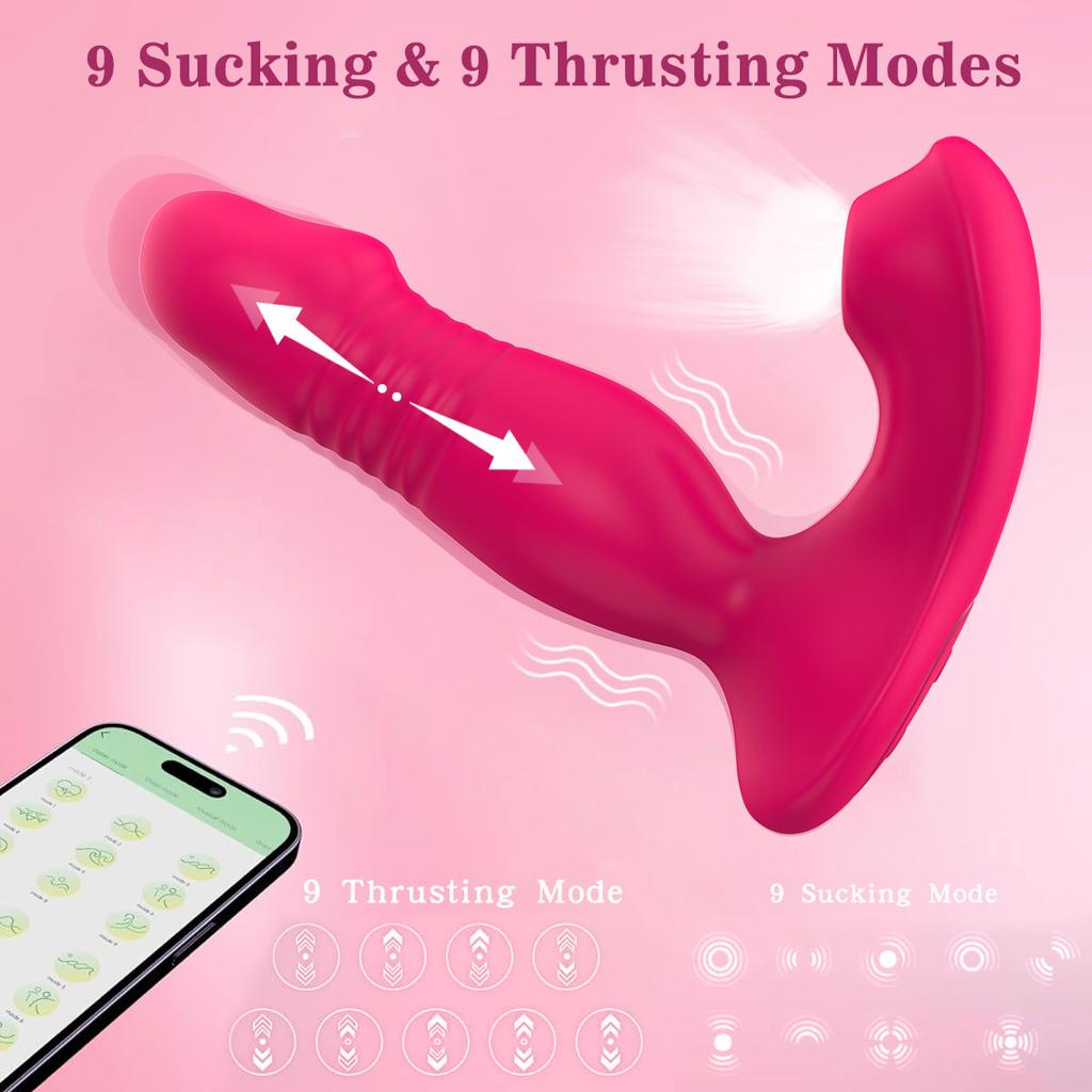 Thrusting Dildo Sucking Vibrator Sex Toy for Women Clit Stimulator 9 Mode G Spot Clit Nipple Wearable Vibrator Adult Product 18+