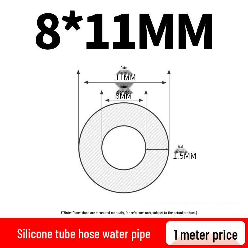 Translucent Silicone Rubber Hose, High-Temperature Resistant, Industrial-Grade Elastic Heat Conducting Tube, 4 or 6 Points.