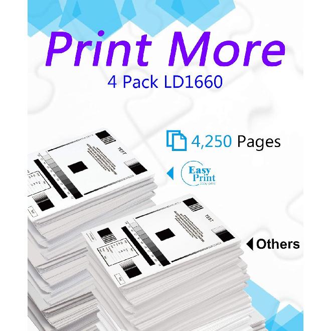 (4-Pack, B+C+M+Y) Compatible Toner Cartridge Replacement for Dell C1660 C1660W C1660cnw 1660 Printer, Sold by EasyPrint