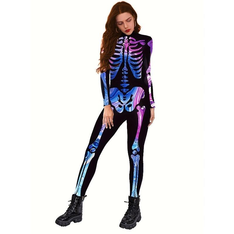 Halloween Costume Party Dress Up Gothic Male Female Skull Skeleton Horror Ghoul D Digital
