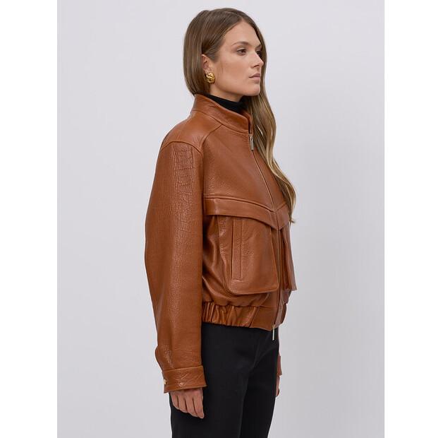 Куртка кожаная в Цвете Виски FAN LEATHER