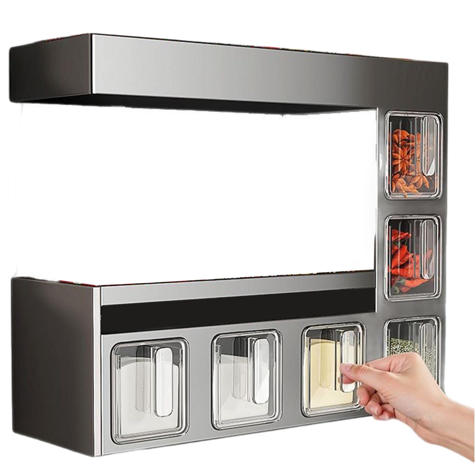 

Wall-Mounted Kitchen Storage Rack, High-End Condiment Bottle & Jar Organizer, Household Rack for Counter or Wall