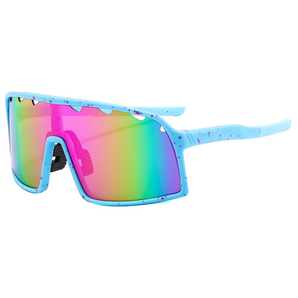 New Outdoor Sports Sunglasses Colorful Cycling Glasses Large Frame One-Piece Protective Sunglasses 9812