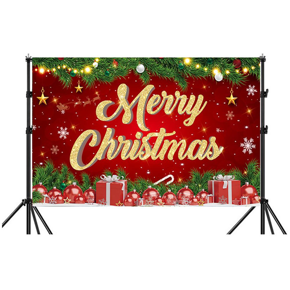 Christmas Background Banner Polyester Festival Party Decor For Holiday Event