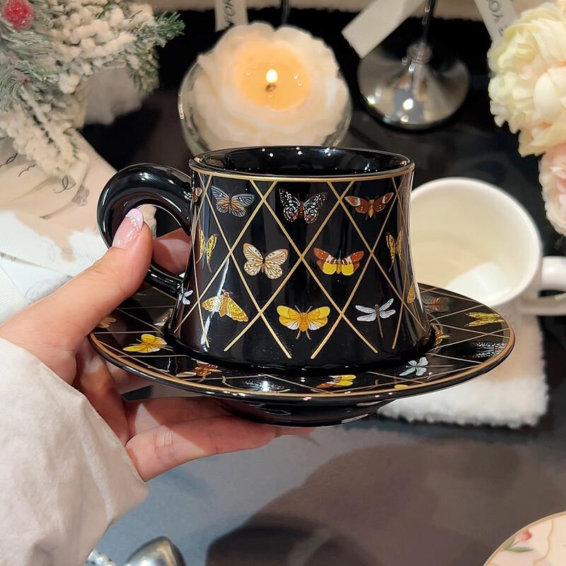 Beautiful Garden Ceramic Coffee Cup & Saucer Set