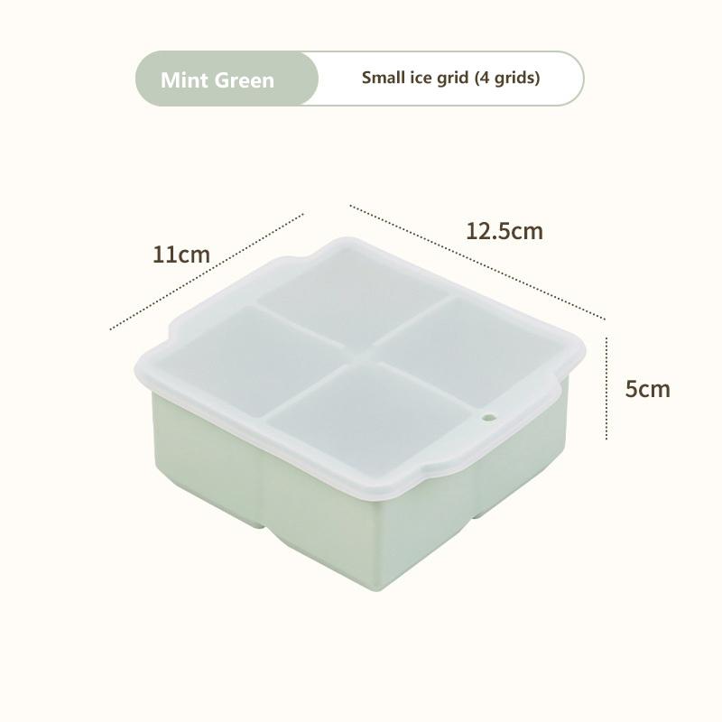 4/6/8 Grid Ice Cube Tray Silicone Ice Cube Moulds  Pot Base Packaging Box With/Without Lids Reusable Square Ice Cube Mould