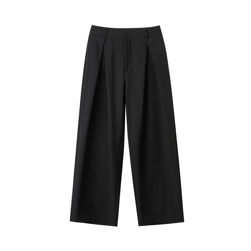 Men's High-end Wide-leg High-waisted Drape Pants for Early Spring 2026 - Casual Straight-leg Style