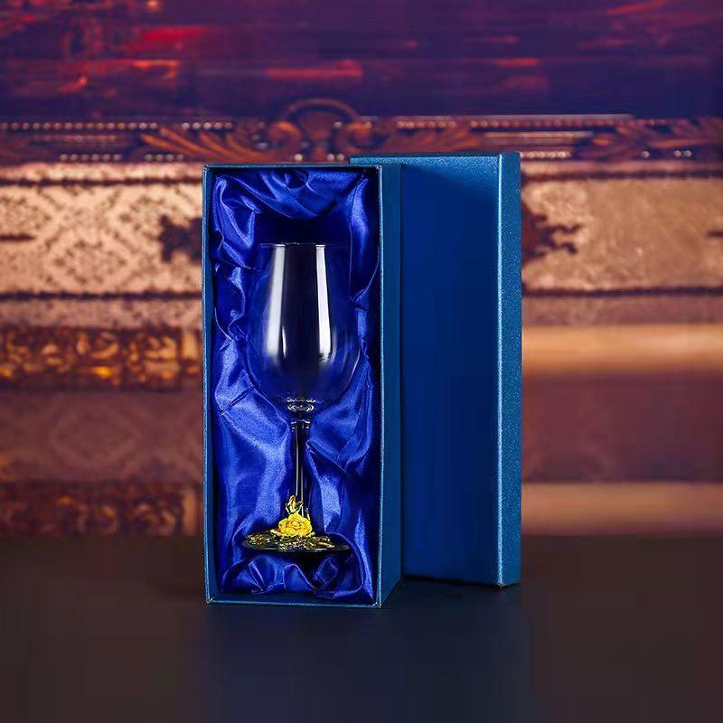 Superior Enamel Peony Glass Crystal Champagne Cup Set Goblet Glasses Glasses of Wine Wineglass Luxury Glass Cups Vintage Whiskey
