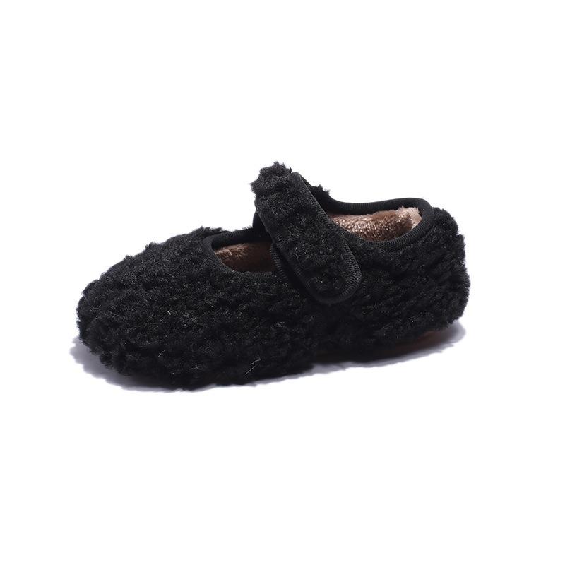 Children's Cotton Shoes Winter Boys and Girls Velcro Fluffy Shoes Students Fleece Warm Shoes Baby Outer Wear Classmates
