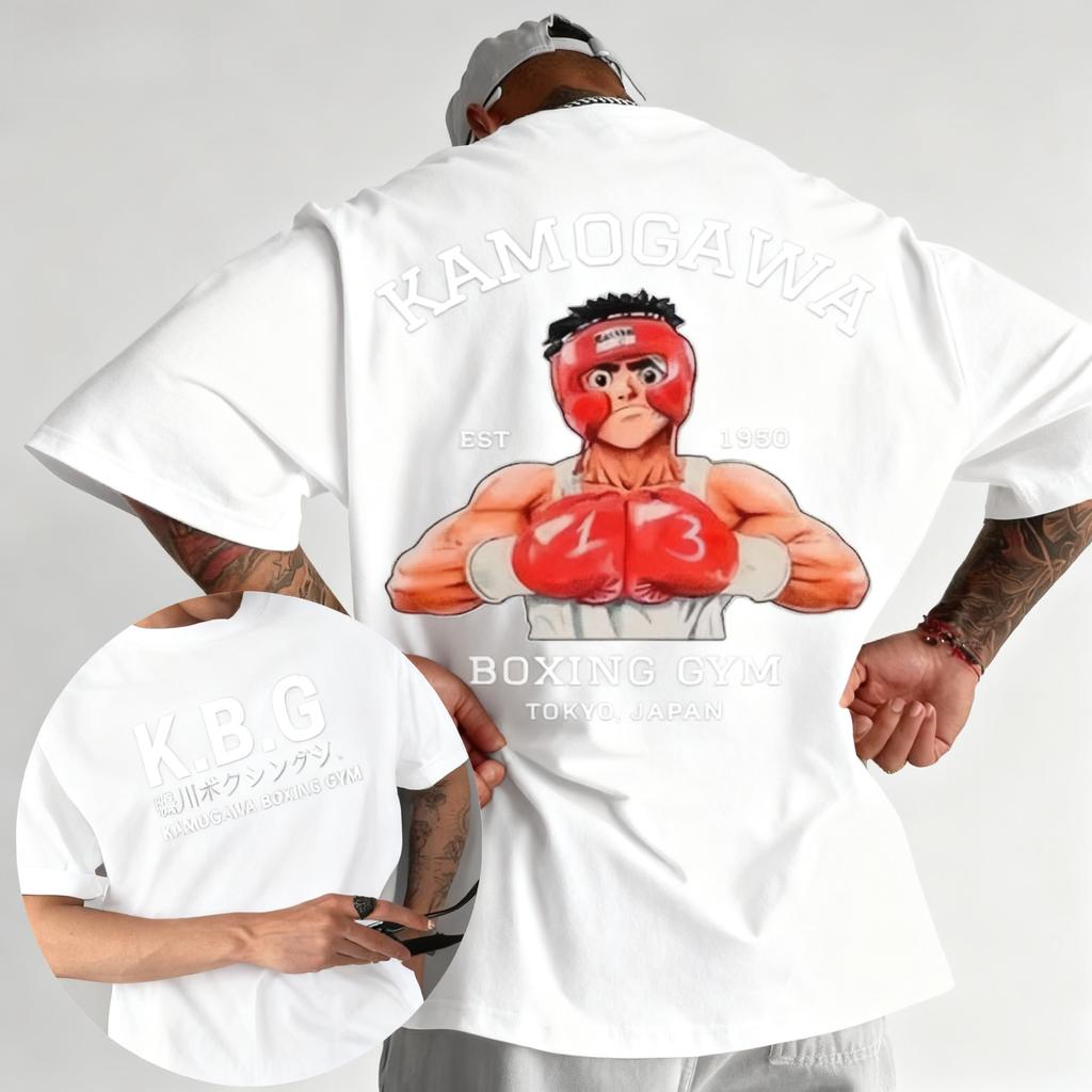 2025 Sommer Anime Hajime No Ippo Kamogawa Boxstudio 100% Baumwolle Nach T-Shirt Herren Makunouchi Takamura KGB Kleidung Streetwear