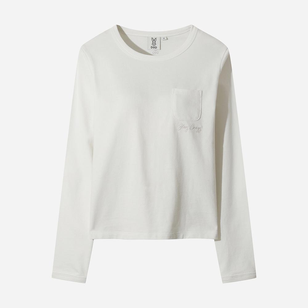 DOD Essential Pocket Long T-Shirt For Women (Off White 2)