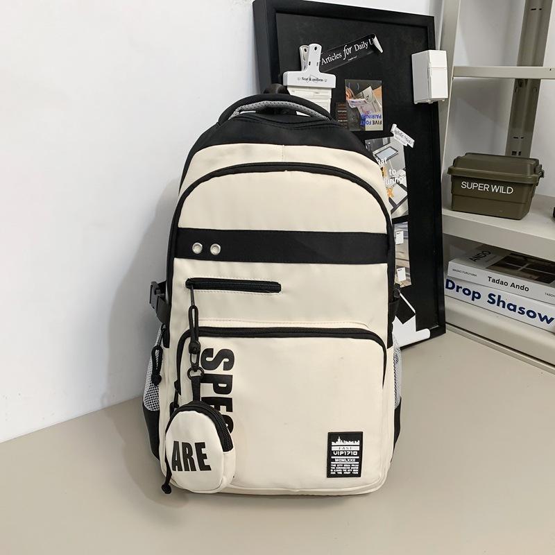 School bag High school student school bag Men's and women's large capacity fashion popular backpack Leisure sports Junior high school student backpack