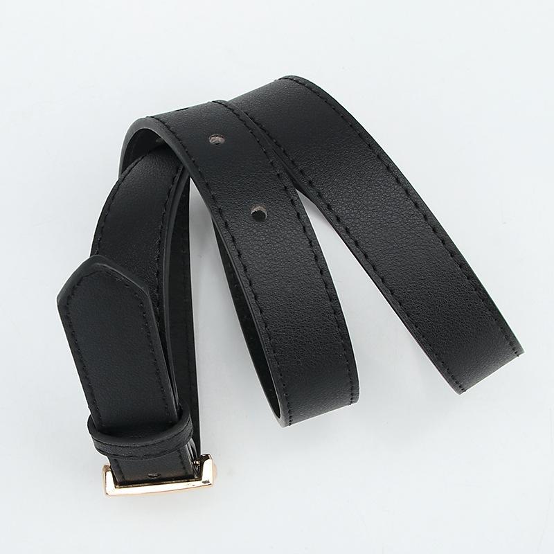 Fashionable and Retro Gold Needle Buckle Faux Leather Women's Belt, Individual and Simple Decoration, Suit Jeans, Dress Belt