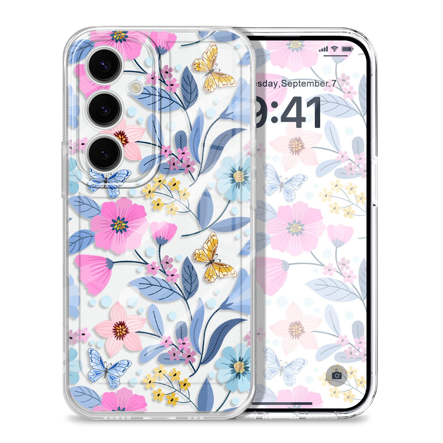 

Vitality Flower Transparent Phone Case For Samsung Galaxy S26 S25 S24 S23 FE Plus Ultra Soft TPU Cover Galaxy S23 Plus