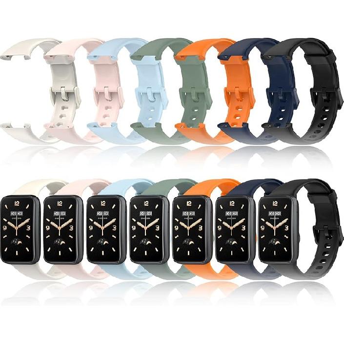 7 Pack Wristbands Compatible for Xiaomi Mi Band 7 Pro Straps Replacement TPU Silicone Watch Band Adjustable & Colorful Compatible for Xiaomi Smart PACK A