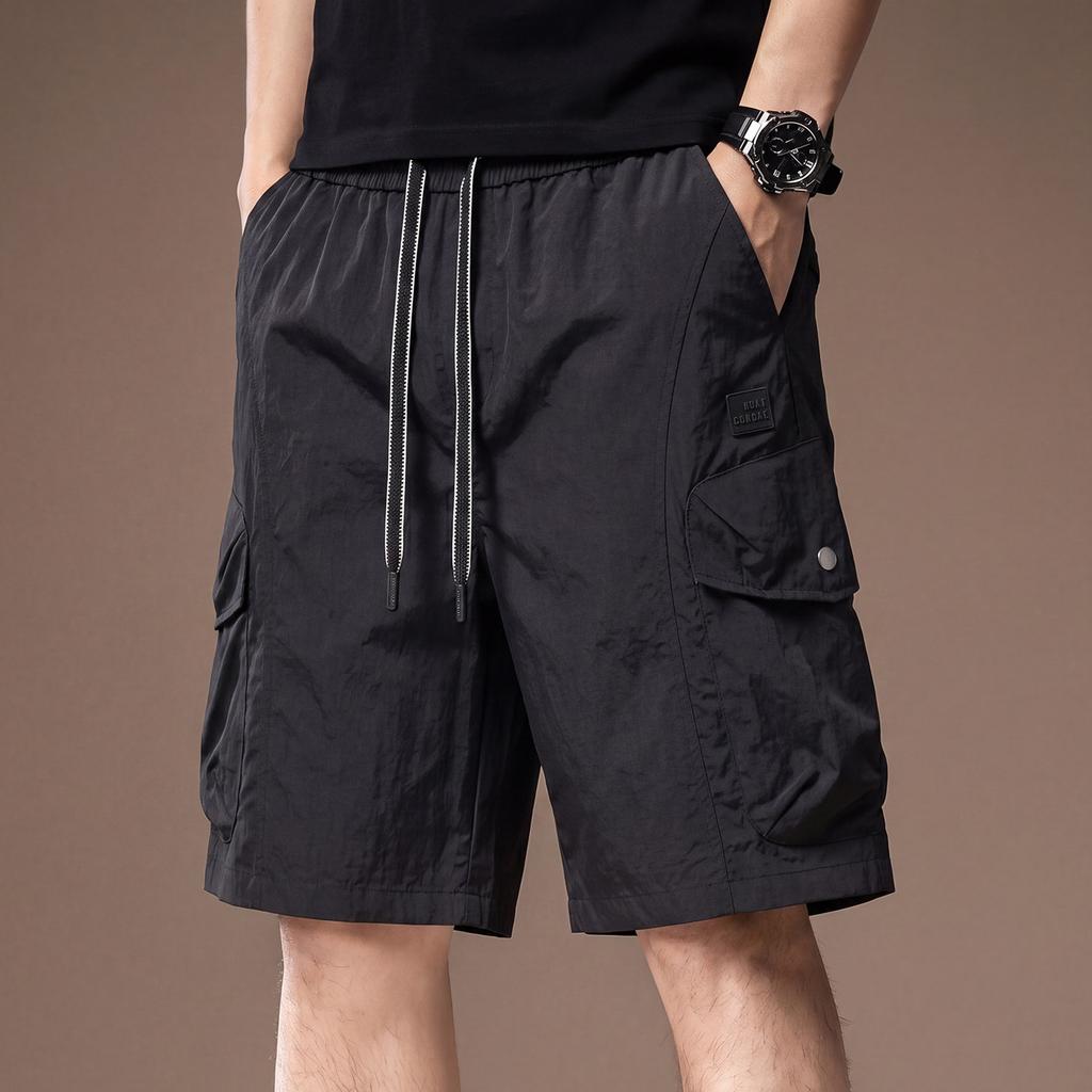 High-end American outdoor ice silk tooling shorts men's summer thin loose casual sports straight five-point pants