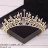 Corona Nuziale Accessori per Capelli Matrimonio d'Oro Strass di Cristallo Tiara e Corone da Sposa Accessorio per Capelli Diadema Ornamento per Capelli