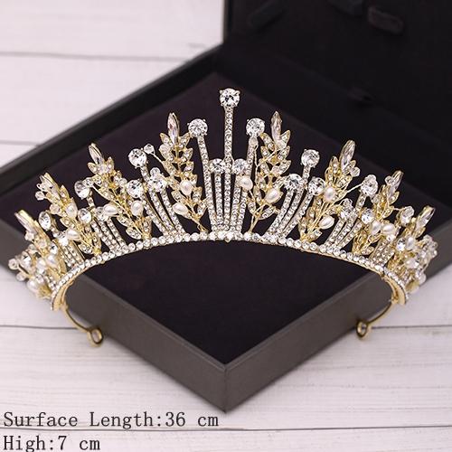 Corona Nuziale Accessori per Capelli Matrimonio d'Oro Strass di Cristallo Tiara e Corone da Sposa Accessorio per Capelli Diadema Ornamento per Capelli