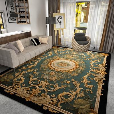 Květinový design v evropském stylu, dekorace pokoje, ložnice, přizpůsobitelný protiskluzový koberec, měkké koberce do obývacího pokoje, snadno čistitelná podložka na konferenční stolky