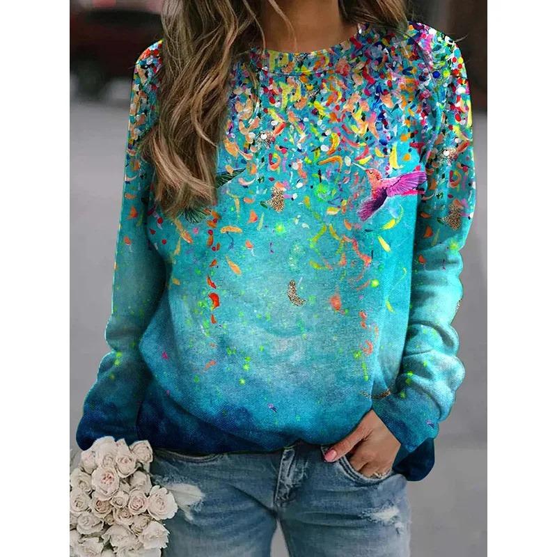 Felpe Floreali Nuove Stampa 3D Harajuku Per Donna Moda Streetwear Maglioni Ragazze Divertenti Fiori Grafica Abbigliamento Maglione