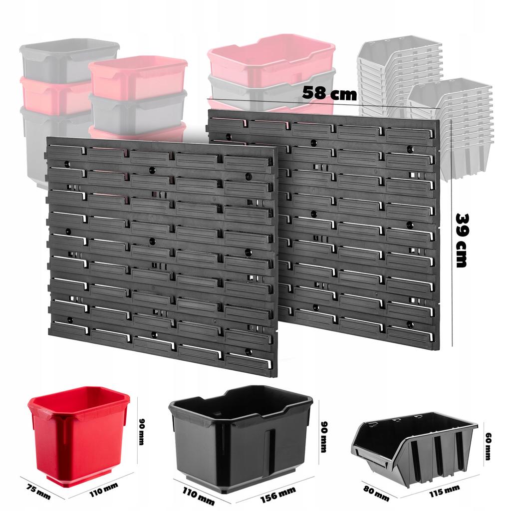 KADAX Tablica Warsztatowa Ścianka 116x39cm 46 el