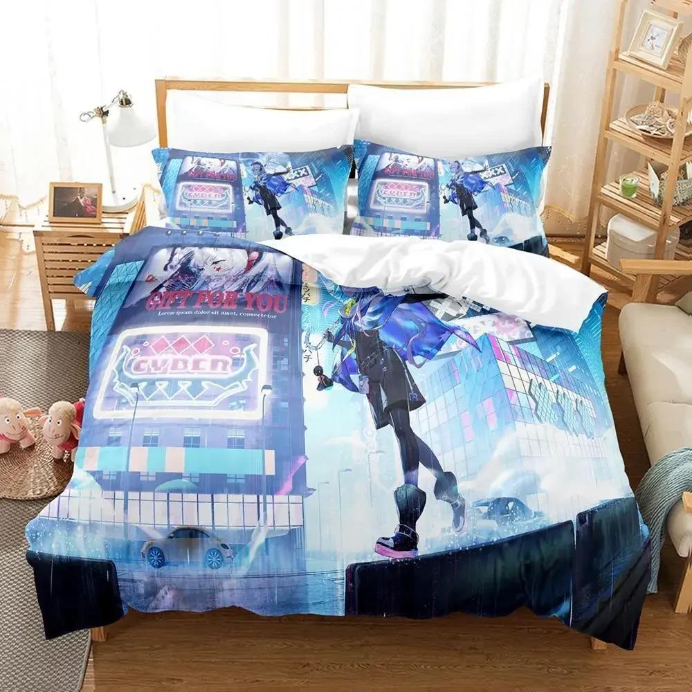 Comfortable Anime Print Bedding Set With Duvet Cover And Pillowcases Single Twin Full Queen King Sizes For All Ages