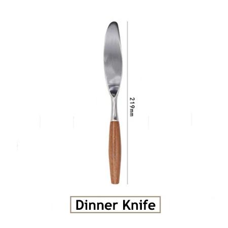 Super Qualité 1/5 Pcs Ensemble de Couverts Occidentaux en Acier Inoxydable 304 Manche en Bois Fourchette de Dîner Couteau Couverts Mat Vaisselle Couverts de Table